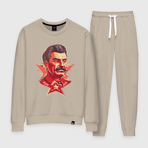 Женский костюм Граффити Сталин / Миндальный – фото 1