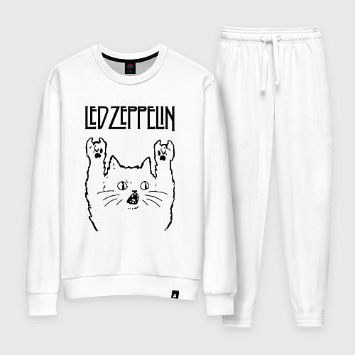 Женский костюм Led Zeppelin - rock cat / Белый – фото 1