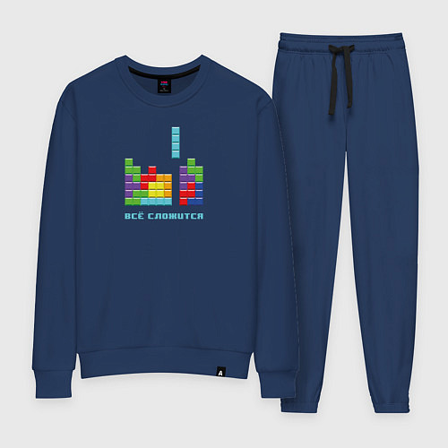 Женский костюм Тетрис - всё сложится / Тёмно-синий – фото 1