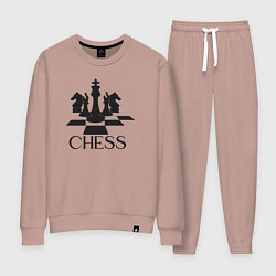 Костюм хлопковый женский Chess play, цвет: пыльно-розовый