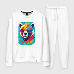 Костюм хлопковый женский Pop-Art Panda, цвет: белый