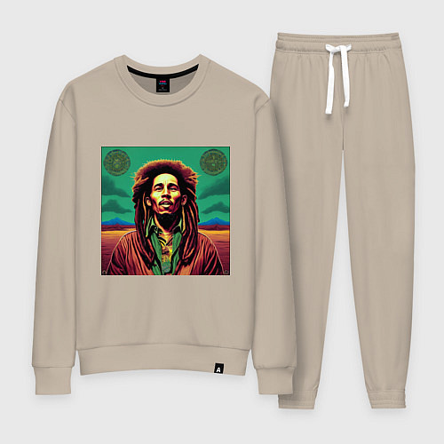 Женский костюм Digital Art Bob Marley in the field / Миндальный – фото 1