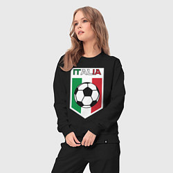 Костюм хлопковый женский Футбол Италии, цвет: черный — фото 2