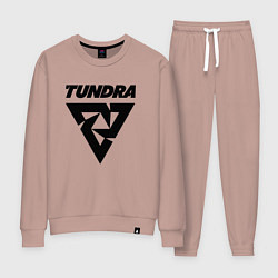 Костюм хлопковый женский Tundra esports logo, цвет: пыльно-розовый