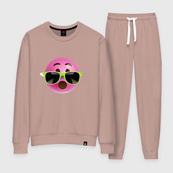 Женский костюм Розовый смайлик в очках