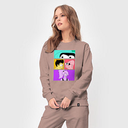 Костюм хлопковый женский Futurama: Бендер Лила Фрай и профессор, цвет: пыльно-розовый — фото 2