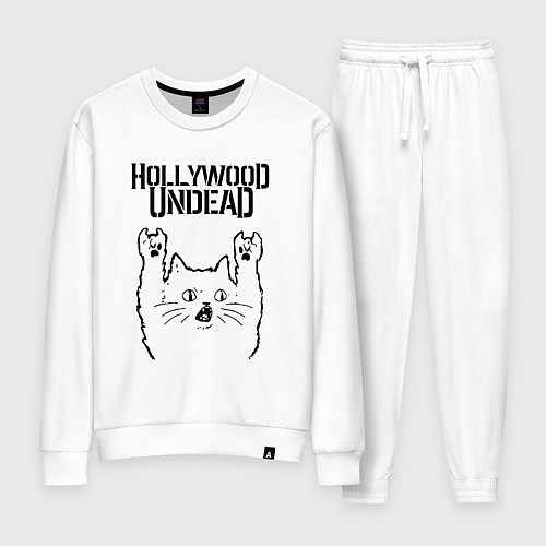 Женский костюм Hollywood Undead - rock cat / Белый – фото 1