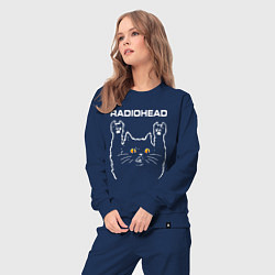 Костюм хлопковый женский Radiohead rock cat, цвет: тёмно-синий — фото 2