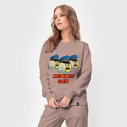 Костюм хлопковый женский Chicken Gun команда синие, цвет: пыльно-розовый — фото 2