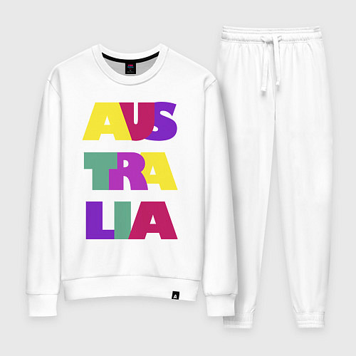 Женский костюм Австралия - буквы - цвет / Белый – фото 1