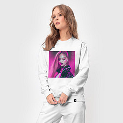 Костюм хлопковый женский Blackpink Lisa аниме рисунок, цвет: белый — фото 2