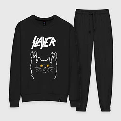 Костюм хлопковый женский Slayer rock cat, цвет: черный