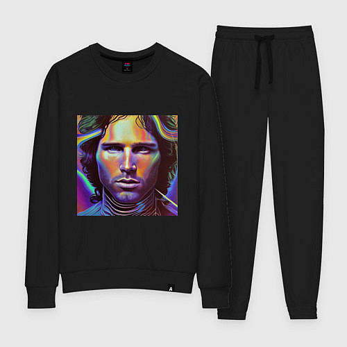 Женский костюм Jim Morrison neon portrait art / Черный – фото 1