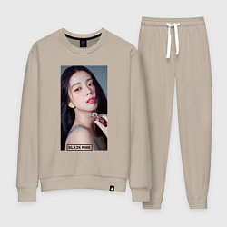 Костюм хлопковый женский Kim Jisoo, цвет: миндальный