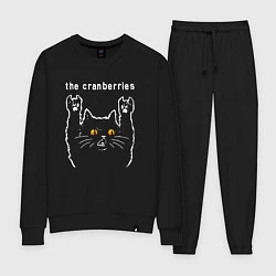 Костюм хлопковый женский The Cranberries rock cat, цвет: черный