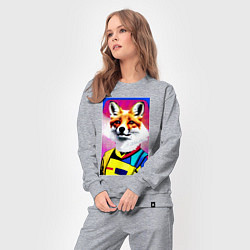 Костюм хлопковый женский Fox - pop art - fashionista, цвет: меланж — фото 2