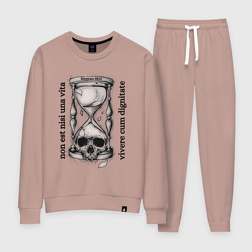 Женский костюм Песочные часы с черепом / Пыльно-розовый – фото 1