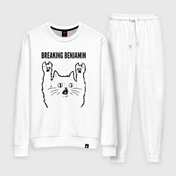 Костюм хлопковый женский Breaking Benjamin - rock cat, цвет: белый