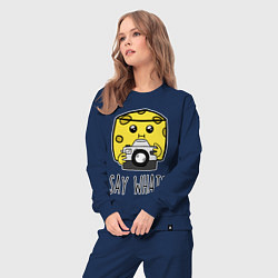 Костюм хлопковый женский Cheese photographer, цвет: тёмно-синий — фото 2