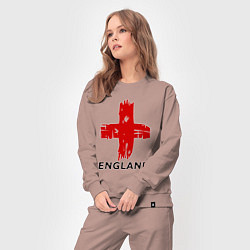 Костюм хлопковый женский England flag, цвет: пыльно-розовый — фото 2