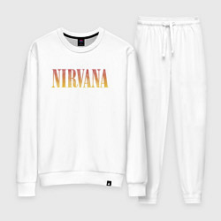 Костюм хлопковый женский Nirvana logo, цвет: белый