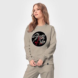 Костюм хлопковый женский Stray Kids logo, цвет: миндальный — фото 2