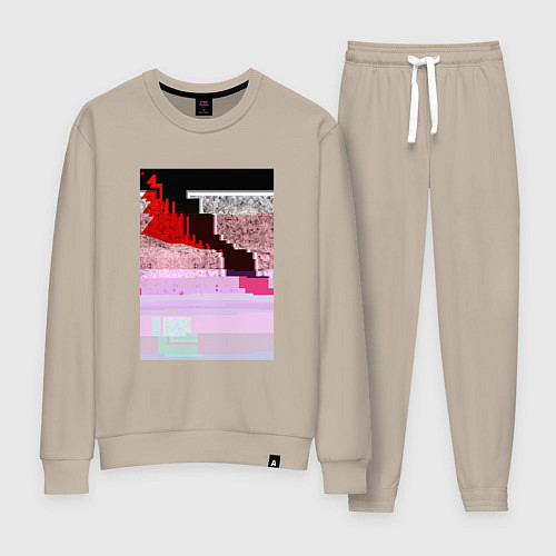 Женский костюм Abstract glitch / Миндальный – фото 1