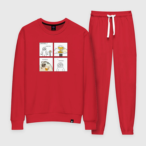 Женский костюм Пивной ежик комикс / Красный – фото 1