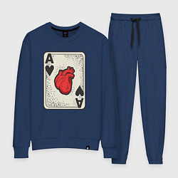Костюм хлопковый женский Туз сердца, цвет: тёмно-синий