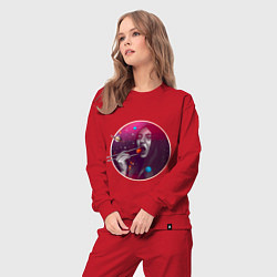 Костюм хлопковый женский Космические суши, цвет: красный — фото 2