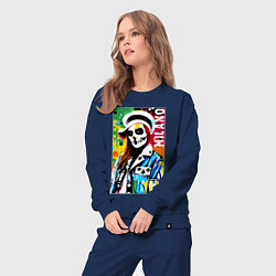 Костюм хлопковый женский Skeleton fashionista - Milano - pop art, цвет: тёмно-синий — фото 2