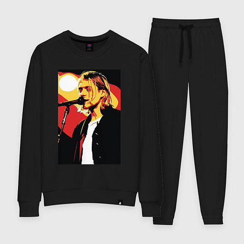 Женский костюм Курт Кобейн с микрофоном / Черный – фото 1