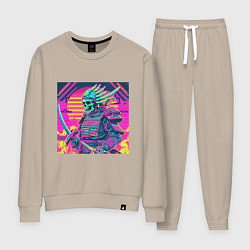 Женский костюм Кислотный самурай скелет в стиле retrowave