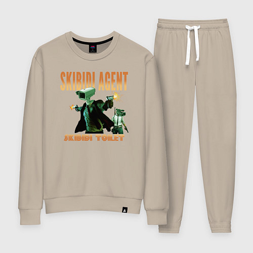 Женский костюм Skibidi toilet agent / Миндальный – фото 1