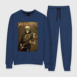 Костюм хлопковый женский Megadeth - skeleton - heavy metal, цвет: тёмно-синий