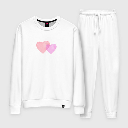 Женский костюм Два розовых сердца / Белый – фото 1