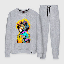 Женский костюм Прикольный львёнок - поп-арт