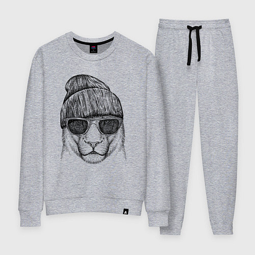 Женский костюм Львица в солнечных очках / Меланж – фото 1