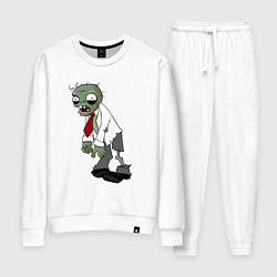 Костюм хлопковый женский Зомби офисный, цвет: белый