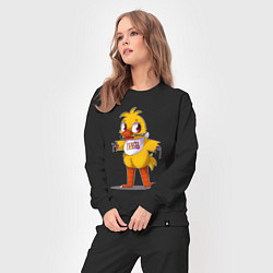 Костюм хлопковый женский Кавайная Чика, цвет: черный — фото 2