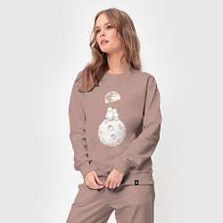 Костюм хлопковый женский Love in space, цвет: пыльно-розовый — фото 2