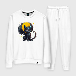Костюм хлопковый женский Cat dragon, цвет: белый