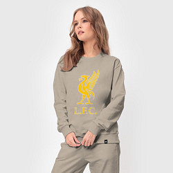 Костюм хлопковый женский Liverpool sport fc, цвет: миндальный — фото 2