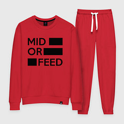 Костюм хлопковый женский Mid or feed, цвет: красный