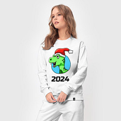 Костюм хлопковый женский Год дракона 2024, цвет: белый — фото 2