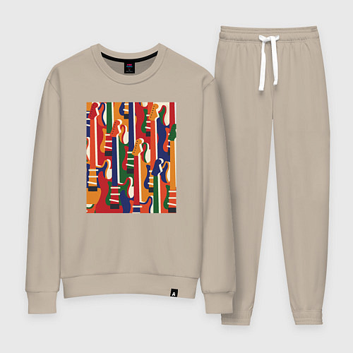 Женский костюм Цветные гитары / Миндальный – фото 1