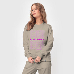 Костюм хлопковый женский Blackpink kpop - музыкальная группа из Кореи, цвет: миндальный — фото 2