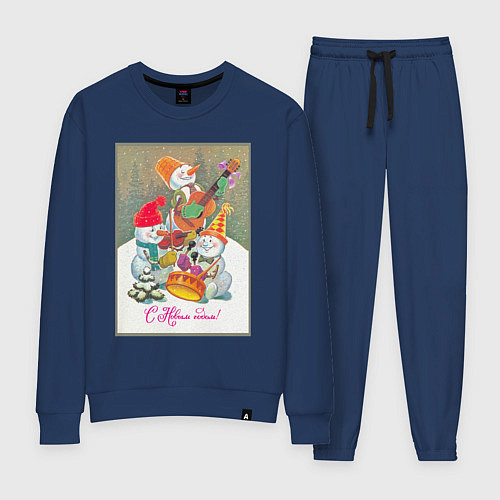 Женский костюм Снеговики музыканты / Тёмно-синий – фото 1