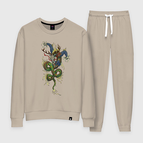 Женский костюм Зеленый древесный Цин Лун / Миндальный – фото 1