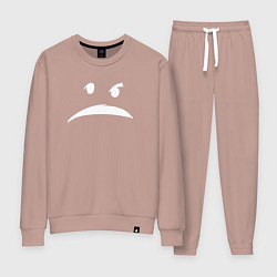 Костюм хлопковый женский Привидение с мотором-белый, цвет: пыльно-розовый